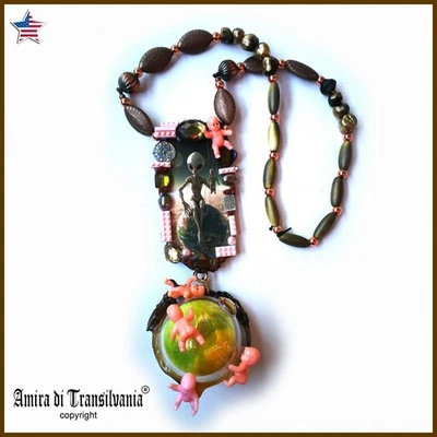 Collar Aliens Grueso Colgante Modernista Xeno Fantasía Futurista Joyería Dijes Foto 1 de 4