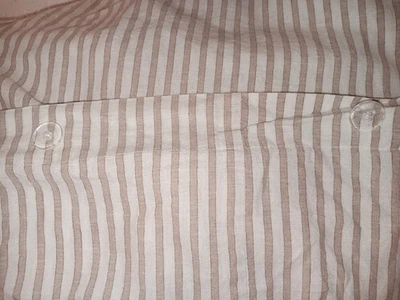 Funda nórdica Pottery Barn King/Cal King a rayas topo/lino marfil/algodón 108x92" Foto 1 de 4