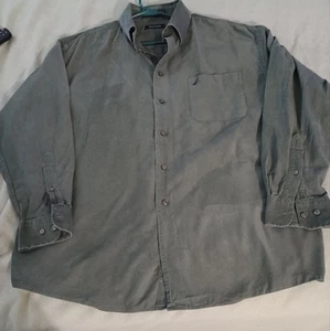 Men's Nautica 100% Cotton Pink Micro Cotton Dress Shirt - Size 16 1/2  32/33 EUC - Picture 1 of 6