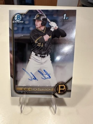 2022 Bowman Chrome Jack Suwinski 1st Prospect Auto Autograph CPA-JS Pirates - Image 1 of 2