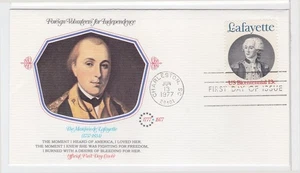 TurtlesTradingPost- Marquis de Lafayette #1716 FDC 1977- Fleetwood Cachet - Picture 1 of 2