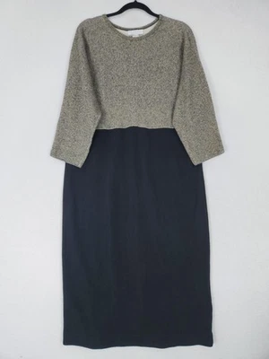 J Jill платье женщин большой маленький серый черный винтажный хлопок свитер макси сделано в США - Изображение 1 из 4