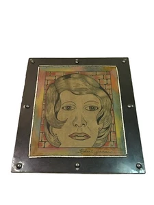 Artist Signed Robert Yvanes Hand Made Drawing Pop Art Cartoon Portrait - Picture 1 of 6