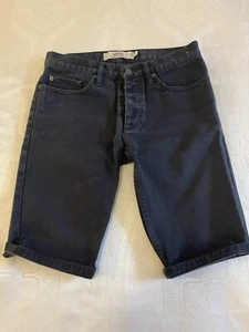 Topman Black Skinny Denim Short 30W Button Fly 8.5” Rise, 10.5” Inseam - Picture 1 of 4