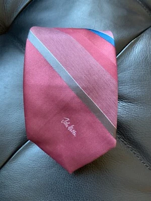 Vintage John Weitz Striped Tie Necktie Pink/Salmon 3.25"x54.5" - Image 1 of 4