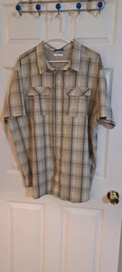 Columbia Mens XXL Green Plaid Sun Proctection Vented Fishing Shirt Free Ship - Picture 1 of 7
