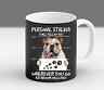 environ 283.49 g Bulldog Anglais Pups Tasse à café 10 oz en céramique portant tricoté laineux chapeau photo