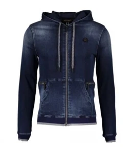 Roberto Cavalli Gym Blue Stretch Denim Hoodie Jacket - Picture 1 of 3