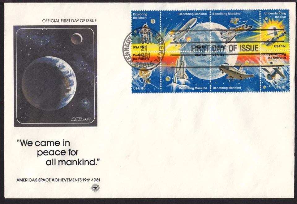 1981 Space Achievements Sc 1919a FDC, PCS cachet on oversize envelope 1912-19 - Image 1 of 1