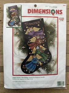 Dimensions Counted Cross Stitch 16" Angel Kitty Stocking 8485 Stephanie Stouffer - Bild 1 von 3