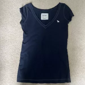 Abercrombie Kids Girls xl Navy Short Sleeve Shirt Baby Tee - Picture 1 of 2