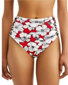 Traje de baño Time and Tru para mujer Poppy Garden con cordones parte inferior mediano rojo cereza nuevo  - Imagen 1 de 6