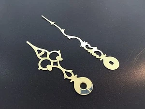 Gold Serpentine Quartz Battery Clock Hand Set for 7 to 8" Dials with I shaft - Picture 1 of 3