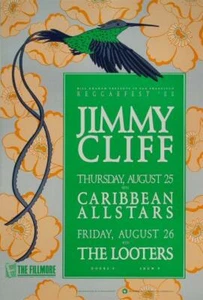 Jimmy Cliff - #42 - 1988 - The Fillmore - Never Rolled Poster  - Picture 1 of 1