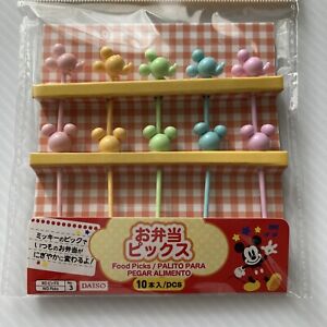DISNEY Mickey Miniie Lunch Box Bento Food Picks pick  type 10pcs From JAPAN