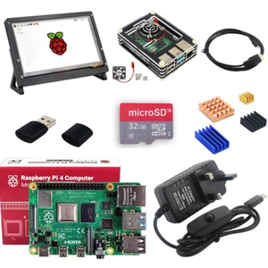 Raspberry Pi 4 2/4/8GB Full Kit - 7'' Touchscreen, Case with Fan, PSU, 32GB Card - Picture 1 of 11