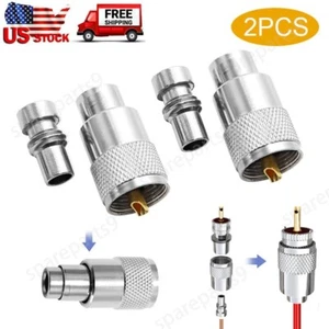 2x UHF PL-259 MALE Solder Connectors For Beldon 8237 8267 8268 9011 9913 CQ-1000 - Picture 1 of 7