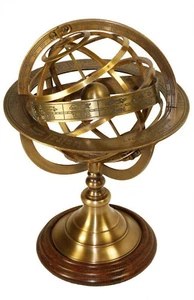 Nautical Brass Armillary Desktop Globe Marine Vintage Astrolabe Globe Armillary - Picture 1 of 3