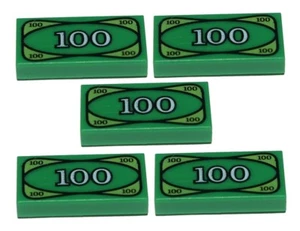 ☀️NEW Lego Batman x5 Green Money Tile City $100 Dollar Bill Bank Cash Minifigure - Picture 1 of 3
