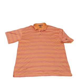 Nike Tiger Woods Shirt Orange Red Stripe Cotton Short Sleeve Golf Polo Men 2XL