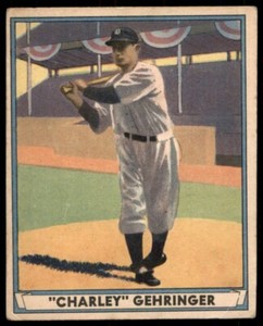 1941 PLAY BALL CHARLIE GEHRINGER 19 FAIR EYE APPEAL BASEBALL DETROIT TIGERS