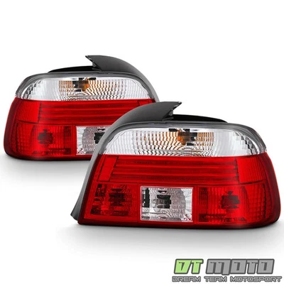 1997-2000 BMW E39 5-Series Red Clear taillights Lamps 528I 540I M5 Left+Right - Изображение 1 из 4