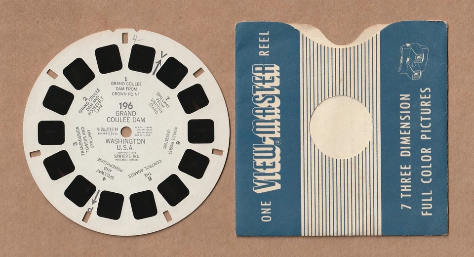 Vintage View-Master reel #196 Grand Coulee Dam Washington 1949 - Image 1 of 1