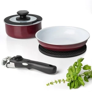 Aluminum Pots And Pans Set Nonstick, Removable Handle Cookware, Stackable Pot... - Picture 1 of 7