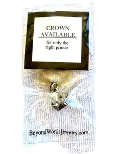 Vintage Beyond Words Silber Krone Charm oder Anhänger mit Verschluss ca. 1,5 Zoll Neu aus altem Lagerbestand - Bild 1 von 5