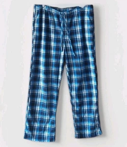 Beverly Hills Polo Club Mens X-Large Plaid Blue Flannel Pajama Pants Loungewear - Picture 1 of 12