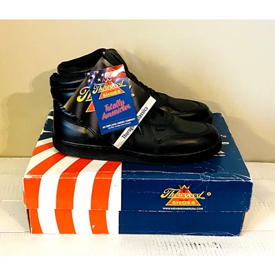 全新带盒 Thorogood Code 3 Mid Cut Street 黑色皮革田径靴 尺码 10 M — 第 1/4 张图片