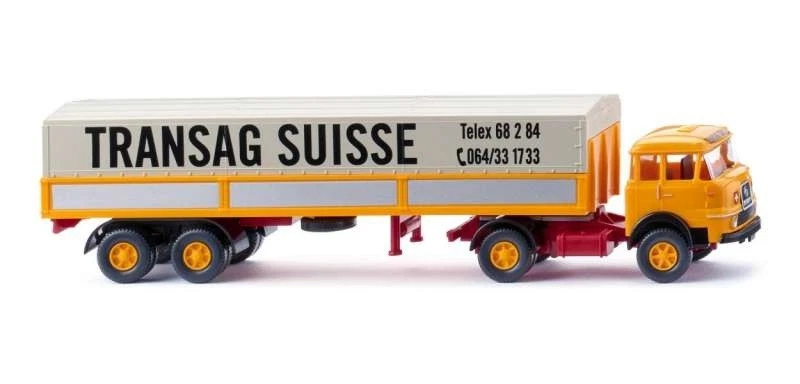 Wiking 51503 Pritschensattelzug (Krupp 806) 'Transag Suisse', 1:87 / H0 - Bild 1 von 1