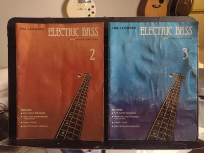 Libro de instrucciones de bajo vintage lote de 2 volúmenes 2 y 3 con feria de vinilo Playalong Foto 1 de 4