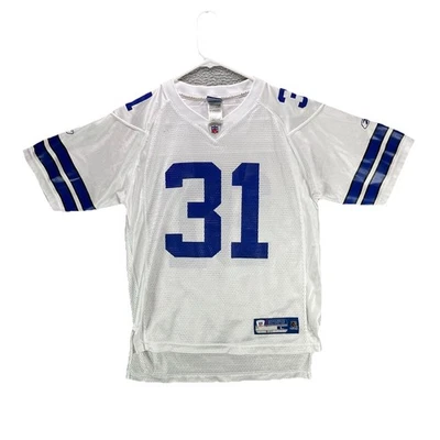 Camiseta deportiva de fútbol americano Dallas Cowboys Roy Williams Reebok juvenil grande blanca NFL Y2K #31 Foto 1 de 4