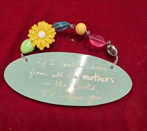 Sandra Magsamen Mom Ceramic Mini Wall Plaque Sign with Beads - Picture 1 of 2