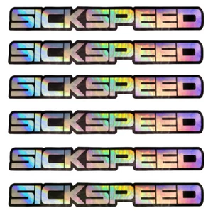 6 SICKSPEED HOLOGRAPHIC STICKERS VINYL DECAL BOMB KIT PACK FOR FRONT BUMPER LIP - Picture 1 of 1