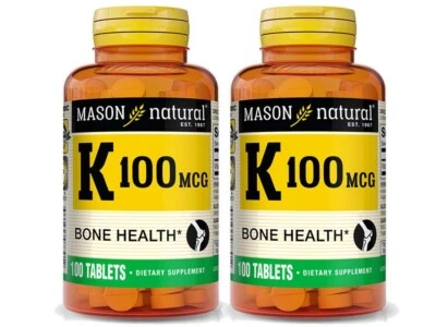 VITAMINA K 100 mcg Apoya la Salud Articular y Ósea PACK 2 100 Comprimidos e/a Foto 1 de 4