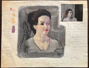 ERSTAUNLICHE VINTAGE ORIGINAL KUNST MALEREI KÜNSTLER SKIZZE KUNSTWERK ZEICHNUNG PLÄNE - Bild 1 von 1