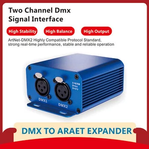 ArtNet DMX2 Ethernet Controller with DMX512 Ports for Stage Lighting Connection - Picture 1 of 12