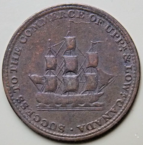 1812 UC-5A1 Breton # 723 Upper Canada Canadian Sir Isaac Brock  Colonial Token Cover