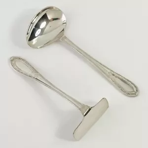 Vintage Silverpride Silverplate Spoon & Pusher Childs Christening Set, Sheffield - Foto 1 di 5