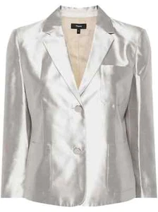 THEORY STANTUNG TWILL SIZE 6 ICE GREY WOMEN'S BLAZER #00202103 - Picture 1 of 5