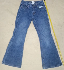 Gap long and lean girls 14 regular jeans - floral embroidery - flared? 26" waist - Picture 1 of 12