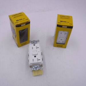 2 Pack Hubbell GFT20W Self Test GFCI Tamper Resistant 20A 125V Receptacle White