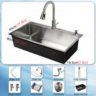 31.5'' Single Bowl Undermount 304 Stainless Steel Kitchen Sink with Faucet Kit
