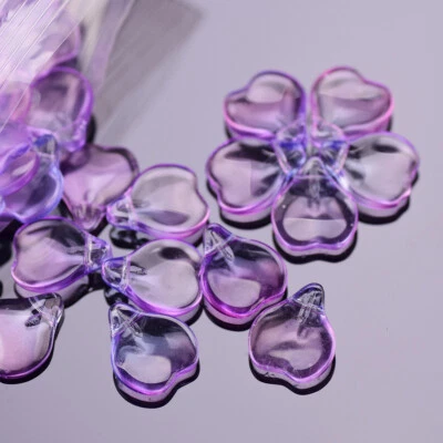 Cuentas colgantes sueltas de vidrio de pétalo de 15x12 mm 10 piezas para hallazgos de joyería hágalo usted mismo Foto 1 de 4