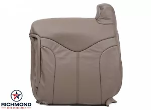 99-02 GMC Sierra SLT - Cubierta de asiento de cuero de repuesto para espalda inclinada del lado del conductor bronceada - Imagen 1 de 12