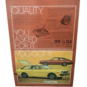 Toyota Corolla 1976 vintage cupé liftback anuncio anuncio - Imagen 1 de 4