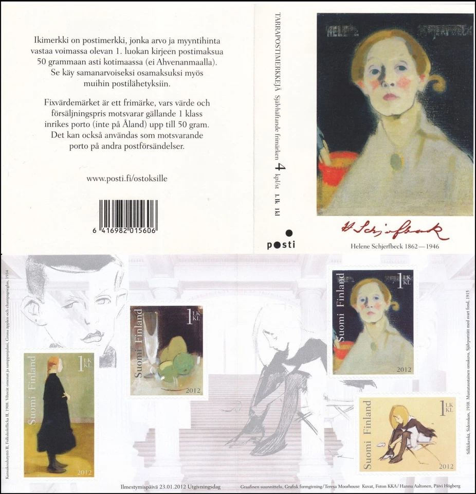Helene Schjerbeck Paintings Famous Picture Artist Booklet MNH Finland 2012  - Image 1 of 1