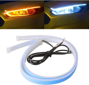 Car LED Strip Lights, 2Pcs 24 Inch Flexible LED Headlight Strips Dual Color Whit - Picture 1 of 12
